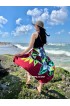 Hand Painted Floral Sarong in Maroon color
